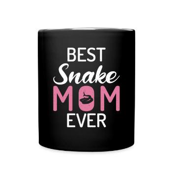 Schlange Geschenk Schlangenliebhaber - Tasse einfarbig - Schwarz - Vorne