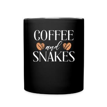 Schlange Geschenk Schlangenliebhaber - Tasse einfarbig - Schwarz - Vorne