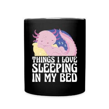 Les choses que j’aime, dormir dans mon lit 11 - Mug uni - noir - Devant