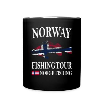 Norway fishing Norway Flag - Tasse einfarbig - Schwarz - Vorne