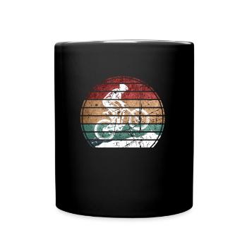Mountain Bike Vintage MTB Downhill Biking - Full Colour Mug - black - Front