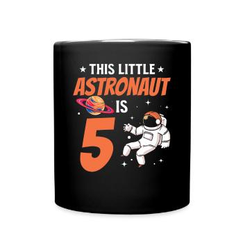 Ce petit astronaute a 5 ans Space Astronau - Mug uni - noir - Devant