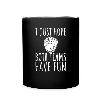 Funny baseball with the inscription "I" - Full Colour Mug - black - Front