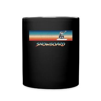 Snowboard Retro Vintage Snowboarder - Tasse einfarbig - Schwarz - Vorne
