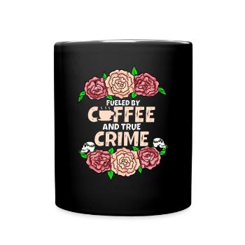 Je cours sur le café et le vrai crime - Mug uni - noir - Devant