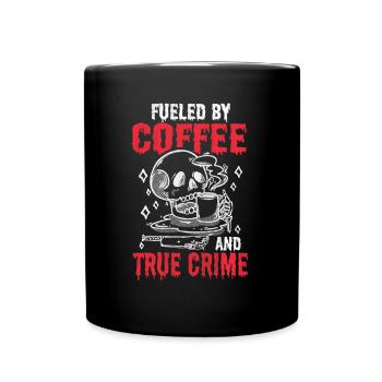 Je cours sur le café et le vrai crime - Mug uni - noir - Devant