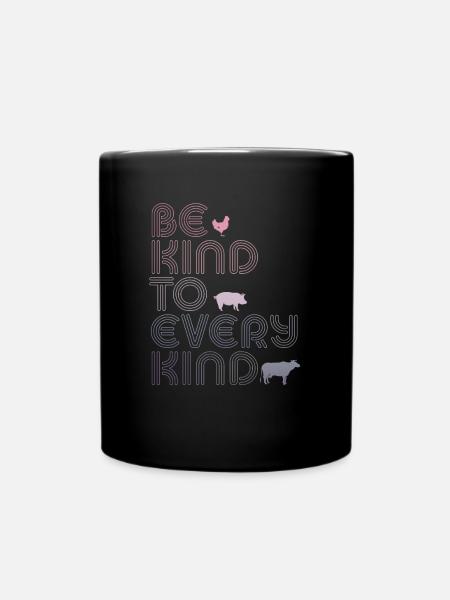 Be Kind To Every Kind Retro Vintage - Tasse einfarbig - Schwarz
