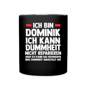 Dominik - Tasse einfarbig - Schwarz - Vorne