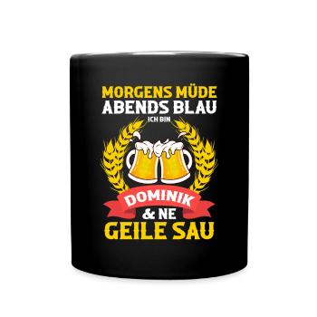 Dominik - Tasse einfarbig - Schwarz - Vorne