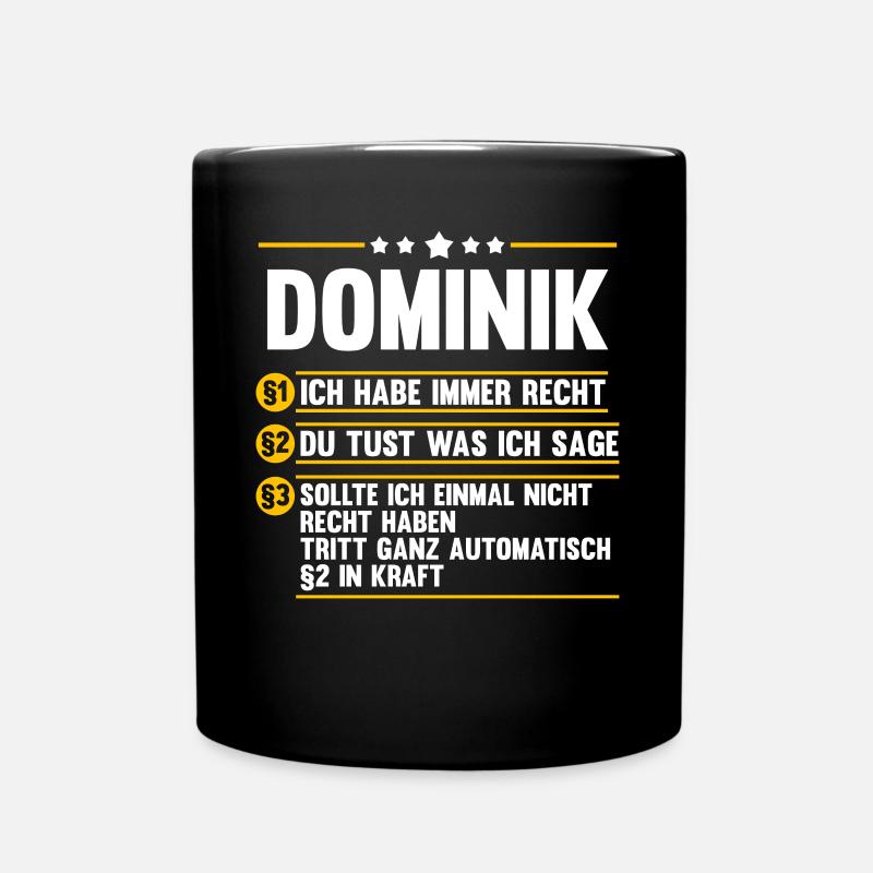 Dominik - Tasse einfarbig - Schwarz