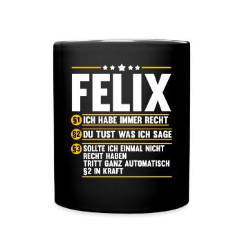 Felix - Tasse einfarbig - Schwarz - Vorne