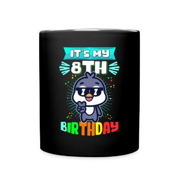 8. Geburtstag | 8 Jahre alt Geschenkidee Geschenk - Tasse einfarbig - Schwarz - Vorne