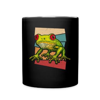 Grenouille Rainette aux yeux rouges Mignonne Grenouilles Cadeau - Mug uni - noir - Devant