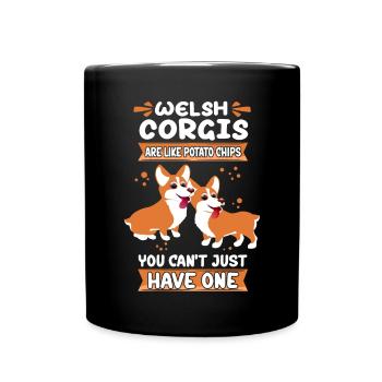 Welsh Corgi Dogs | Dog owner Corgi's gift - Full Colour Mug - black - Front