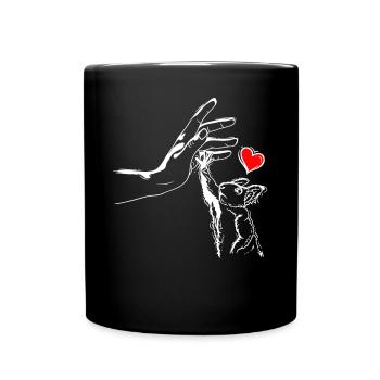 Cœur d’écureuil tenant la main des écureuils - Mug uni - noir - Devant