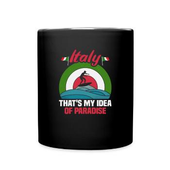 Italie vacances à la plage au bord de la mer Design beach motif - Mug uni - noir - Devant