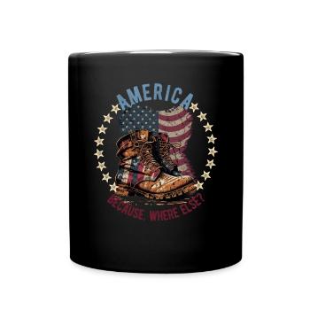 American Patriotic USA Design - Full Colour Mug - black - Front