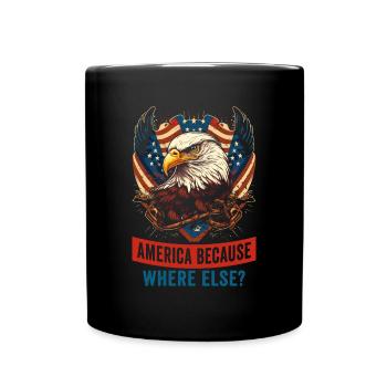 American Patriotic USA Design - Full Colour Mug - black - Front