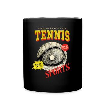 Tennis Tennis Player Player Vintage Retro - Full Colour Mug - black - Front