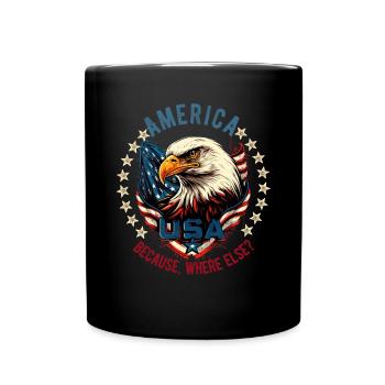 American Patriotic USA Design - Full Colour Mug - black - Front