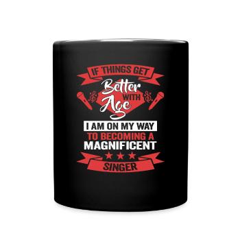 Chanteur chanteur anniversaire musicien - Mug uni - noir - Devant