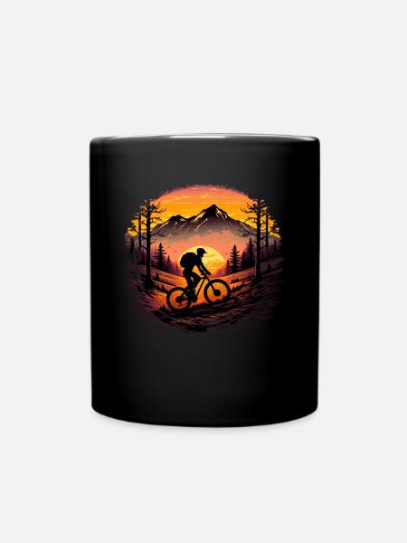 Cooles Mountainbike Downhill Design für MTB Fans - Tasse einfarbig - Schwarz