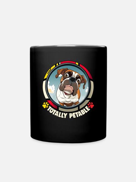Hunde Cartoon Boxer Design für Hundeliebhaber - Tasse einfarbig - Schwarz