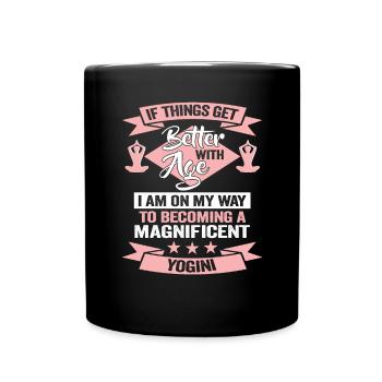 Yoga Chakra Méditation - Drôle de Zen et Yoga - Mug uni - noir - Devant