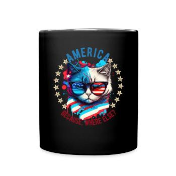 American Patriotic USA Design - Full Colour Mug - black - Front