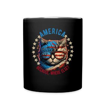 American Patriotic USA Design - Full Colour Mug - black - Front