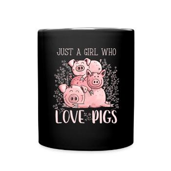 Juste une fille qui aime les cochons - Mug uni - noir - Devant