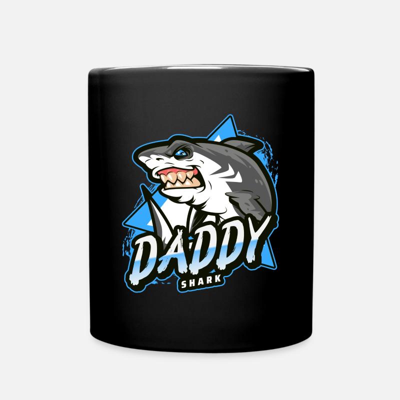 Papa Haifisch - Tasse einfarbig - Schwarz