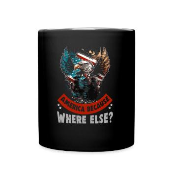 American Patriotic USA Design - Full Colour Mug - black - Front