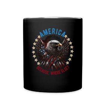 American Patriotic USA Design - Full Colour Mug - black - Front