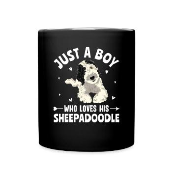 Sheepadoodle Doodle Dog - Full Colour Mug - black - Front
