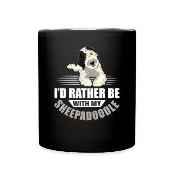 Sheepadoodle Doodle Dog - Full Colour Mug - black - Front