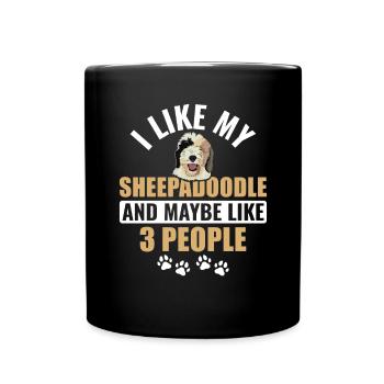 Sheepadoodle Doodle Dog - Full Colour Mug - black - Front