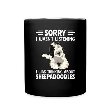 Sheepadoodle Doodle Dog - Full Colour Mug - black - Front