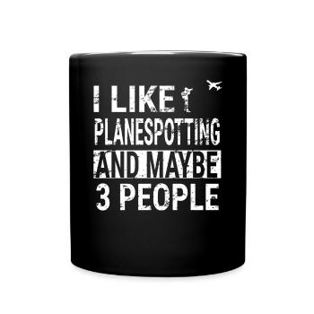 Planespotter Planespotting Airplane Gift - Full Colour Mug - black - Front
