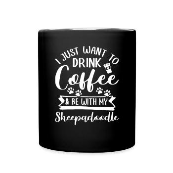 Sheepadoodle Doodle Dog - Full Colour Mug - black - Front