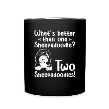 Sheepadoodle Doodle Dog - Full Colour Mug - black - Front