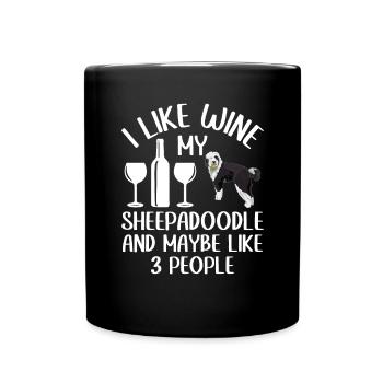 Sheepadoodle Doodle Dog - Full Colour Mug - black - Front