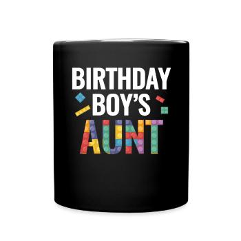 Blocs de construction de la tante du garçon d’anniversaire - Mug uni - noir - Devant