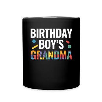 Birthday Kids Grandma Building Blocks - Full Colour Mug - black - Front