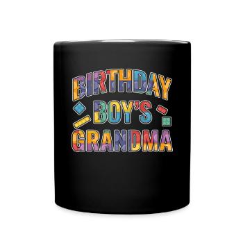Birthday Kids Grandma Building Blocks - Full Colour Mug - black - Front