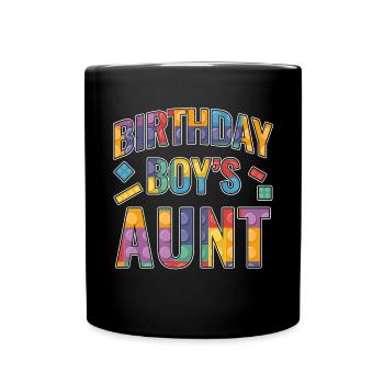 Blocs de construction de la tante du garçon d’anniversaire - Mug uni - noir - Devant