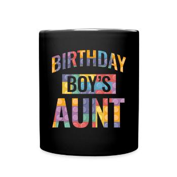Blocs de construction de la tante du garçon d’anniversaire - Mug uni - noir - Devant
