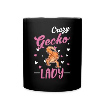 Crazy Gecko lady Gecko femme - Mug uni - noir - Devant