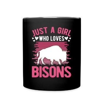 Buffalo Girl Bison Water Buffalo Buffalo - Full Colour Mug - black - Front