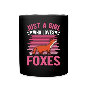 Fox Girl Gift - Full Colour Mug - black - Front